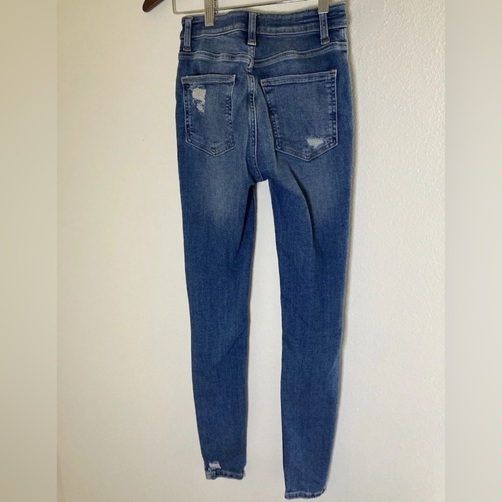 Free People We The Free Skinny Jeans Womens 24 Blue High Rise Button Fly - Picture 6 of 10